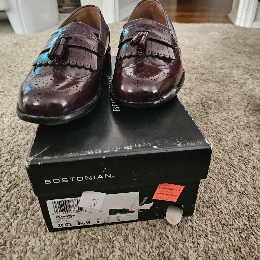 Bostonian Men's Dark Burgundy Leather Slip-Ons